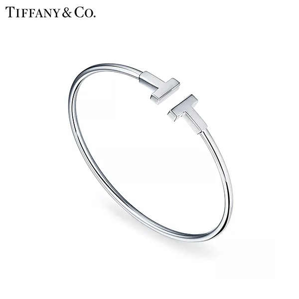 蒂芙尼 Tiffany T Wire 18K 白金線圈手鐲