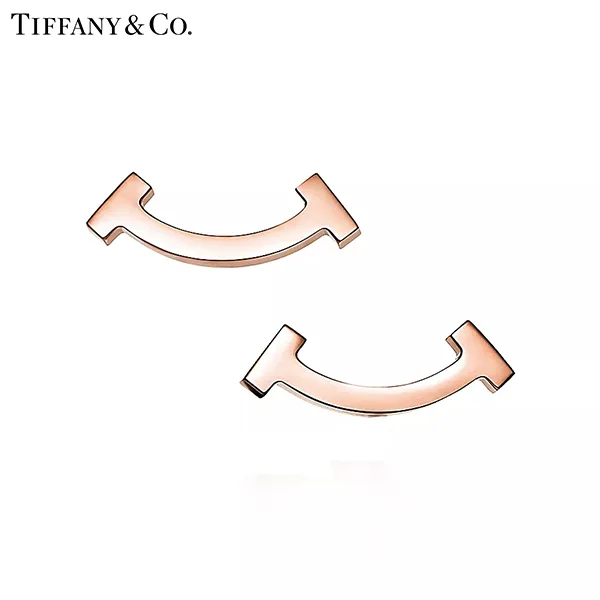 蒂芙尼 Tiffany T Smile 18K 玫瑰金微笑耳環