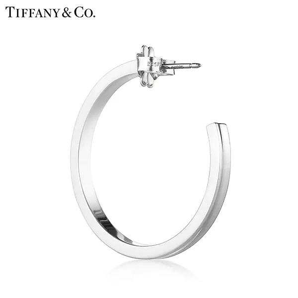 Tiffany 1837™系列 蒂芙尼純銀窄版圈形耳環