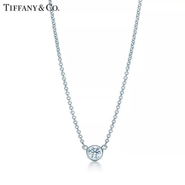 Tiffany & Co.蒂芙尼Elsa Peretti®系列 Diamonds By The Yard®鉑金單鑽項鍊