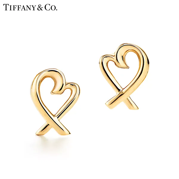 Tiffany & Co.蒂芙尼Paloma Picasso®系列 Loving Heart 18K黃金耳環