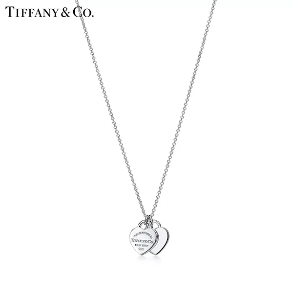 Return To Tiffany™ 系列 蒂芙尼純銀Double Heart Tag迷你雙心吊墜項鍊