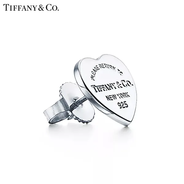 Return To Tiffany™ 系列 蒂芙尼Heart Tag純銀迷你耳釘心形吊飾針式耳環