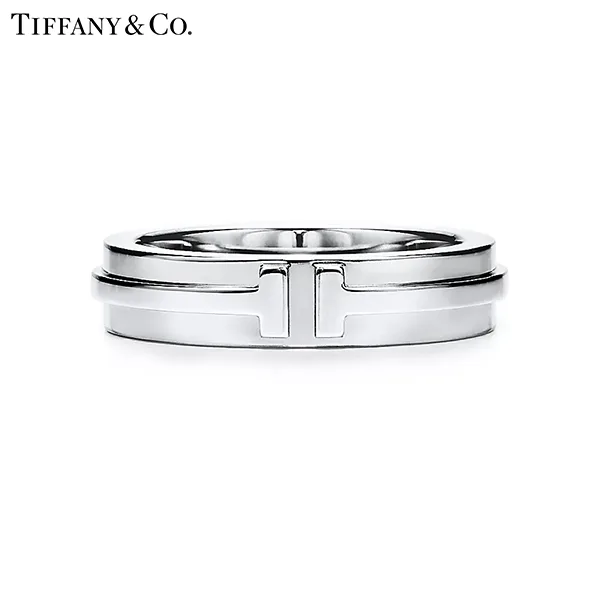 Tiffany & Co.蒂芙尼T系列 18K白金窄版戒指