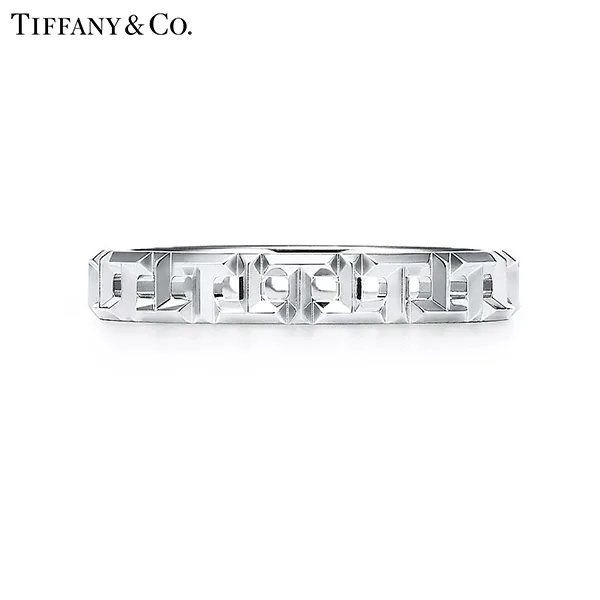 蒂芙尼 Tiffany T True 18K 白金窄版戒指
