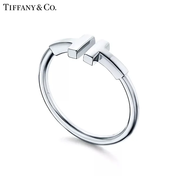蒂芙尼 Tiffany T Wire 18K 白金線形戒指