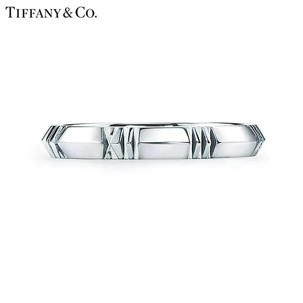 蒂芙尼 Tiffany Atlas X 系列 18K 白金窄版戒指