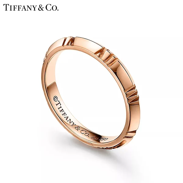 蒂芙尼 Tiffany Atlas X 系列 18K 玫瑰金窄版戒指