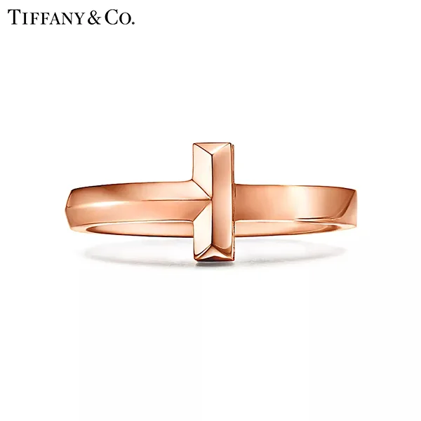 Tiffany & Co.蒂芙尼T系列 T1 18K玫瑰金戒指
