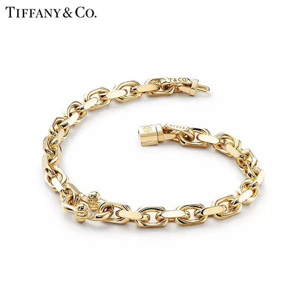 Tiffany 1837™系列 蒂芙尼Makers 18K黃金窄版鍊結式手鍊