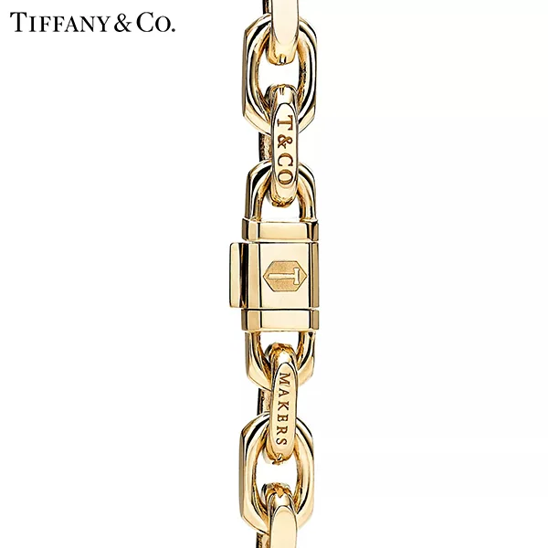 Tiffany 1837™系列 蒂芙尼Makers 18K黃金窄版鍊結式手鍊