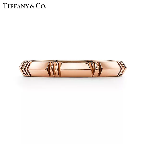 蒂芙尼 Tiffany Atlas X 系列 18K 玫瑰金窄版戒指