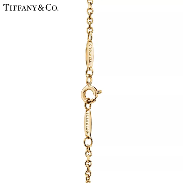 Tiffany & Co.蒂芙尼Elsa Peretti®系列 18K黃金Open Heart鏤空心形手鍊