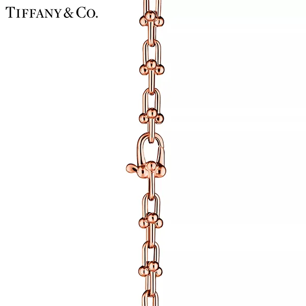 Tiffany & Co.蒂芙尼HardWear系列 18K 玫瑰金微型鍊環手鍊