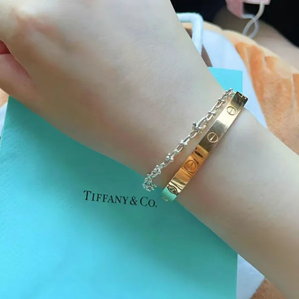 Tiffany & Co.蒂芙尼HardWear系列 純銀微型鍊環手鍊