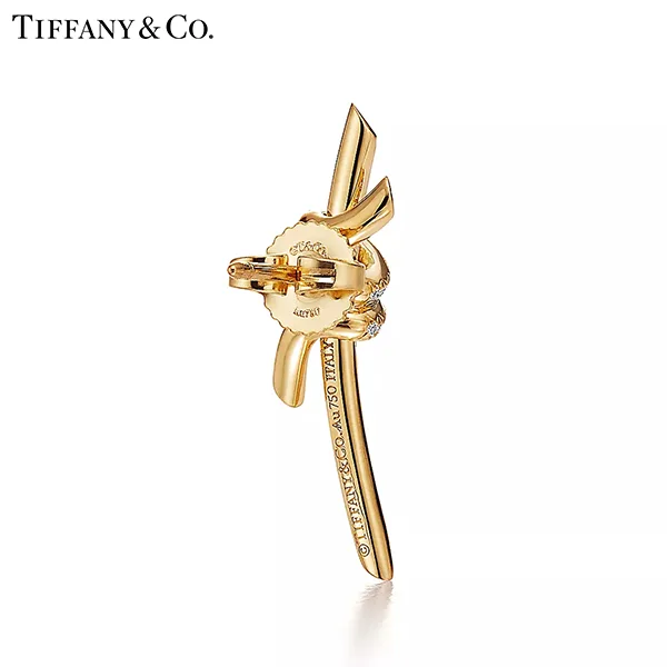 蒂芙尼 Tiffany Knot 系列 18K 黃金鑲鑽耳環