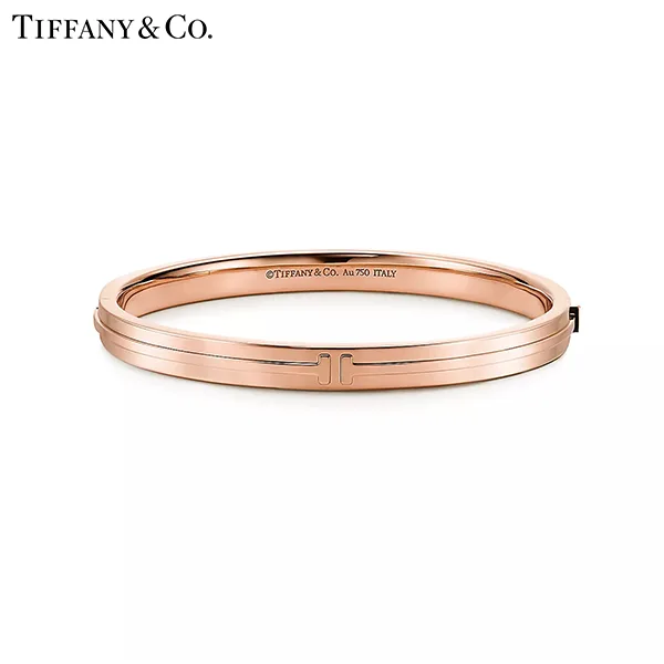 Tiffany & Co.蒂芙尼T系列 18K玫瑰金鉸鍊手鐲