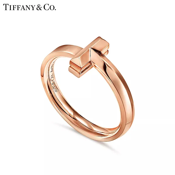 Tiffany & Co.蒂芙尼T系列 T1 18K玫瑰金戒指