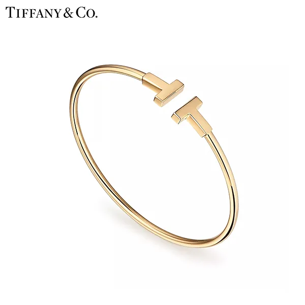 蒂芙尼 Tiffany T Wire 18K 黃金線圈手鐲